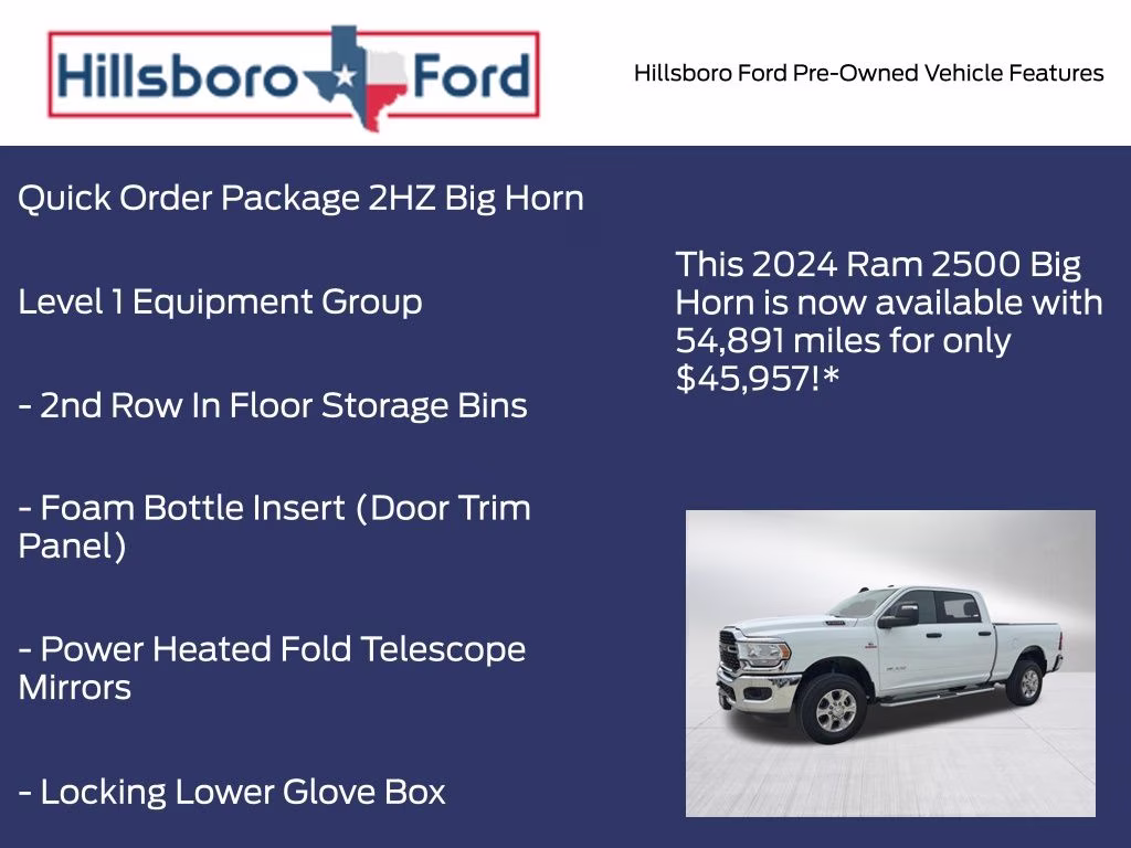2024 Bright White Clearcoat Ram 2500 Big Horn 4X4 Truck