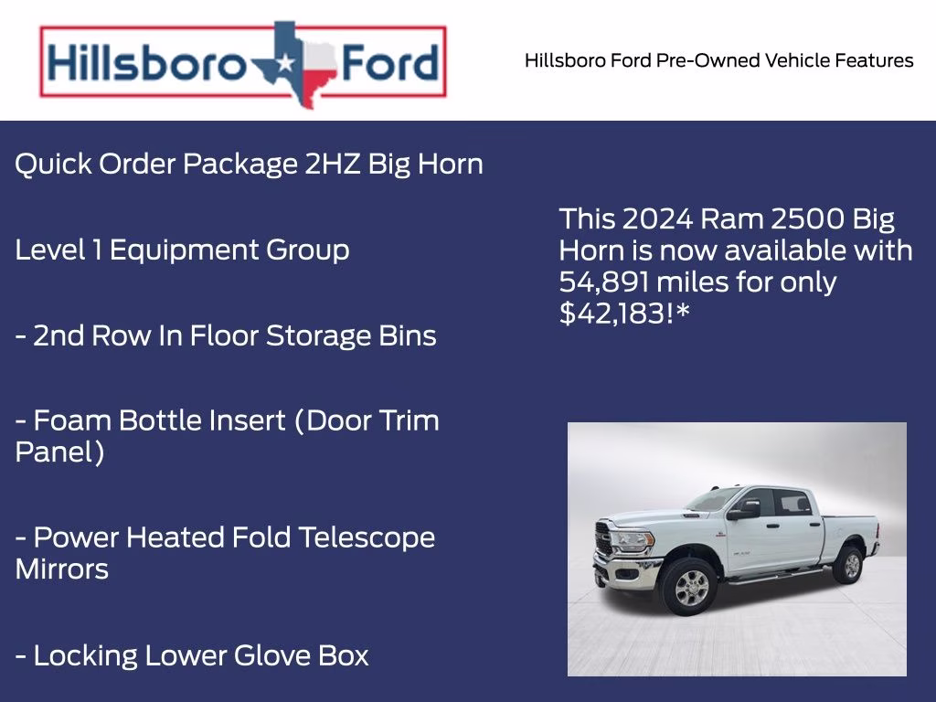 2024 Bright White Clearcoat Ram 2500 Big Horn 4X4 Truck