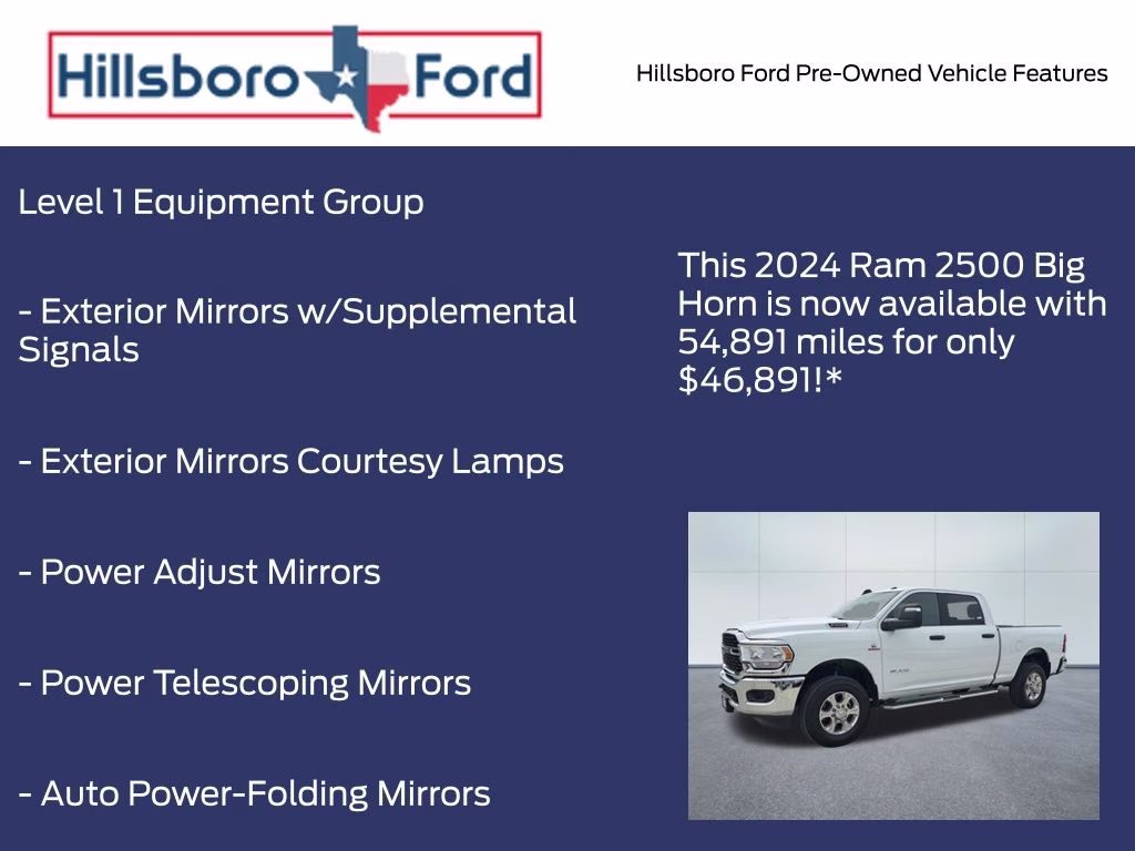 2024 Bright White Clearcoat Ram 2500 Big Horn 4X4 Truck