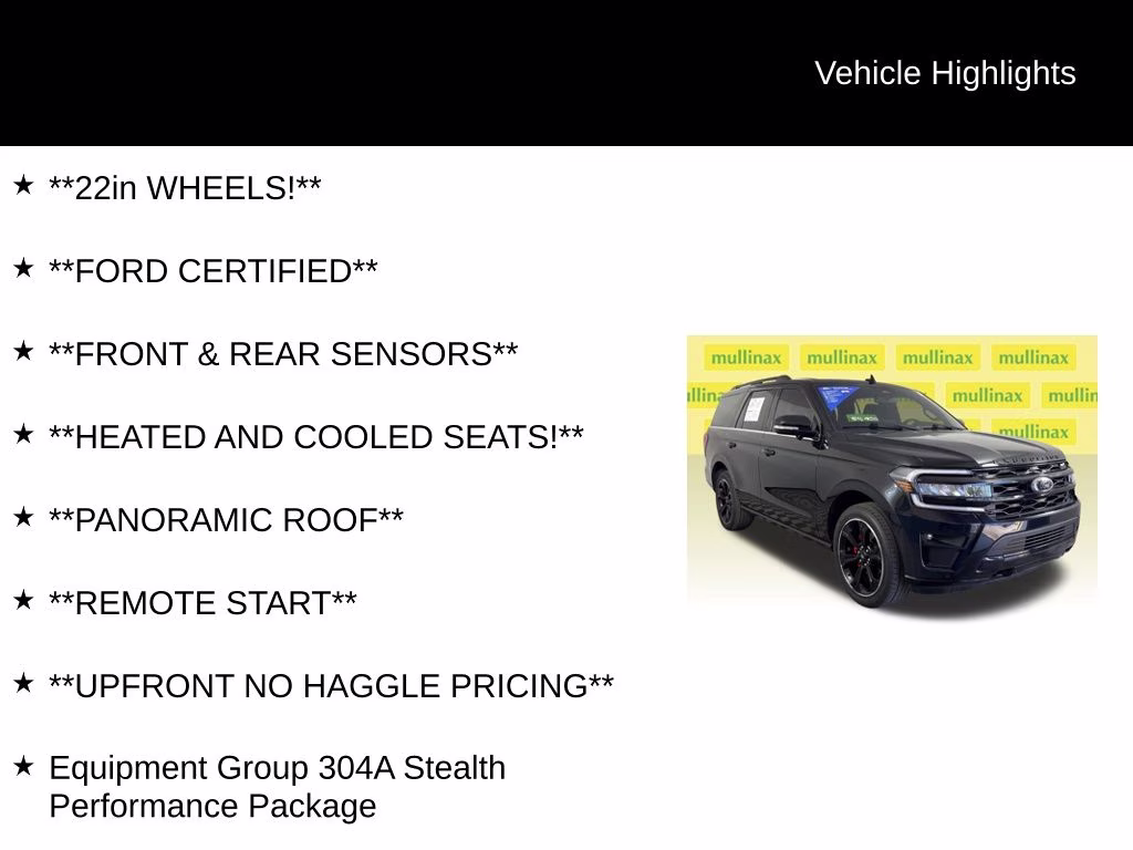 2023 Agate Black Metallic Ford Expedition Limited 4X4 SUV