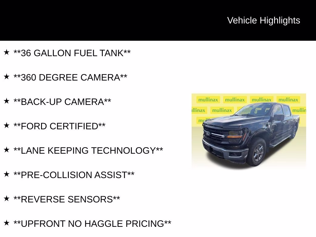 2024 Agate Black Metallic Ford F-150 XLT 4X4 Truck