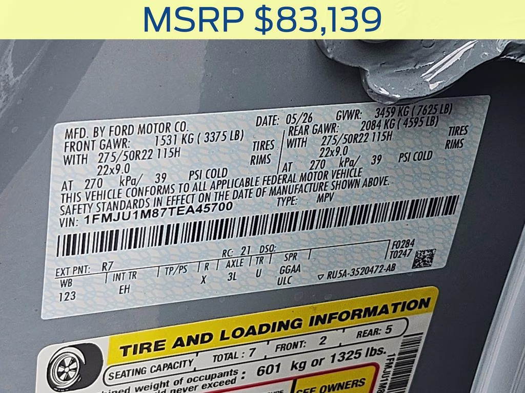 2026 Glacier Gray Metallic Tri-Coat Ford Expedition Platinum 4X4 SUV