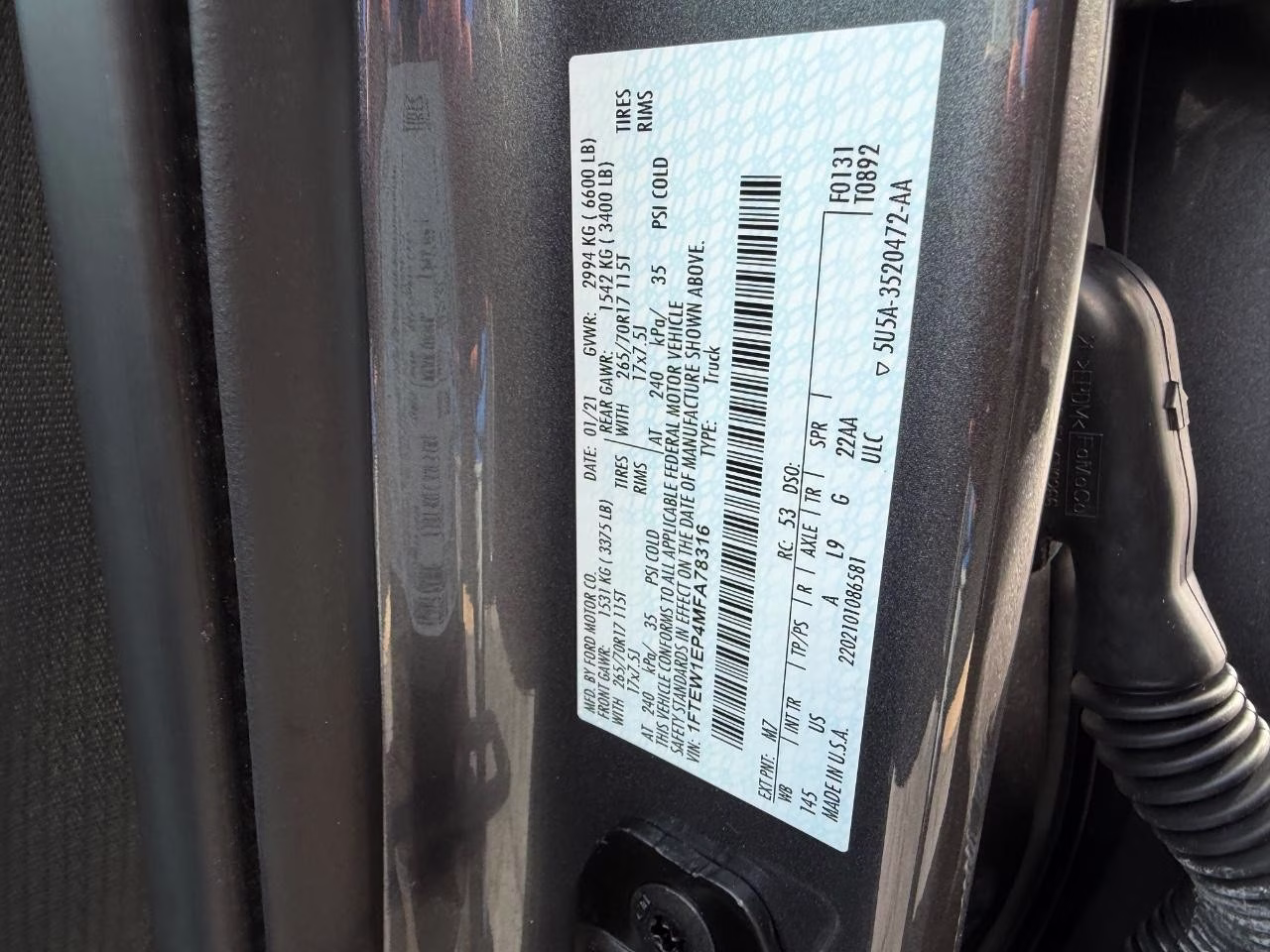 2021 Carbonized Gray Metallic Ford F-150 XLT 4X4 Truck