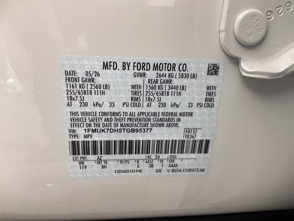 2026 White Metallic Ford Explorer Active RWD SUV