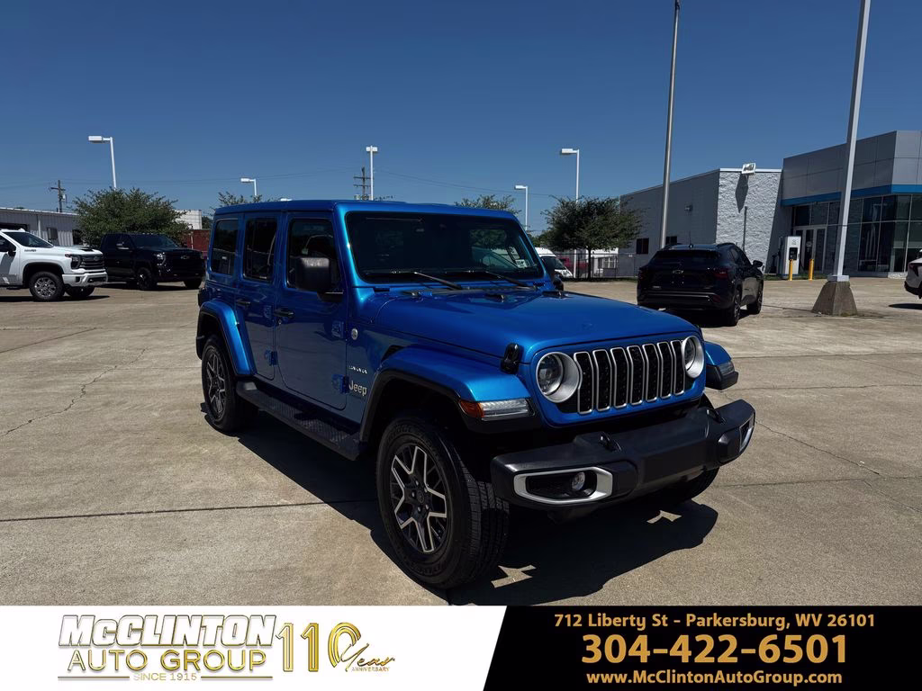 2024 Hydro Blue Pearl Coat Jeep Wrangler Sahara 4X4 SUV