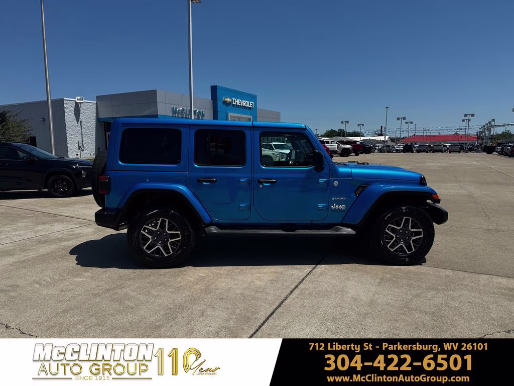 2024 Hydro Blue Pearl Coat Jeep Wrangler Sahara 4X4 SUV