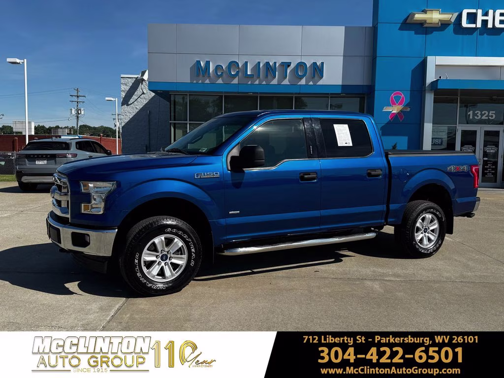 Lightning Blue 2017 Ford F-150 XLT SuperCrew 4WD Pickup Truck Four-Wheel Drive Automatic