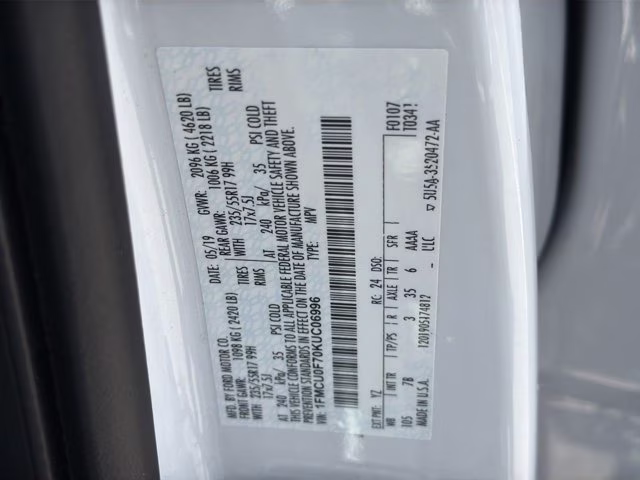 2019 Oxford White Ford Escape S FWD SUV