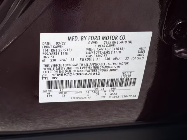 2022 Burgundy Ford Explorer XLT RWD SUV