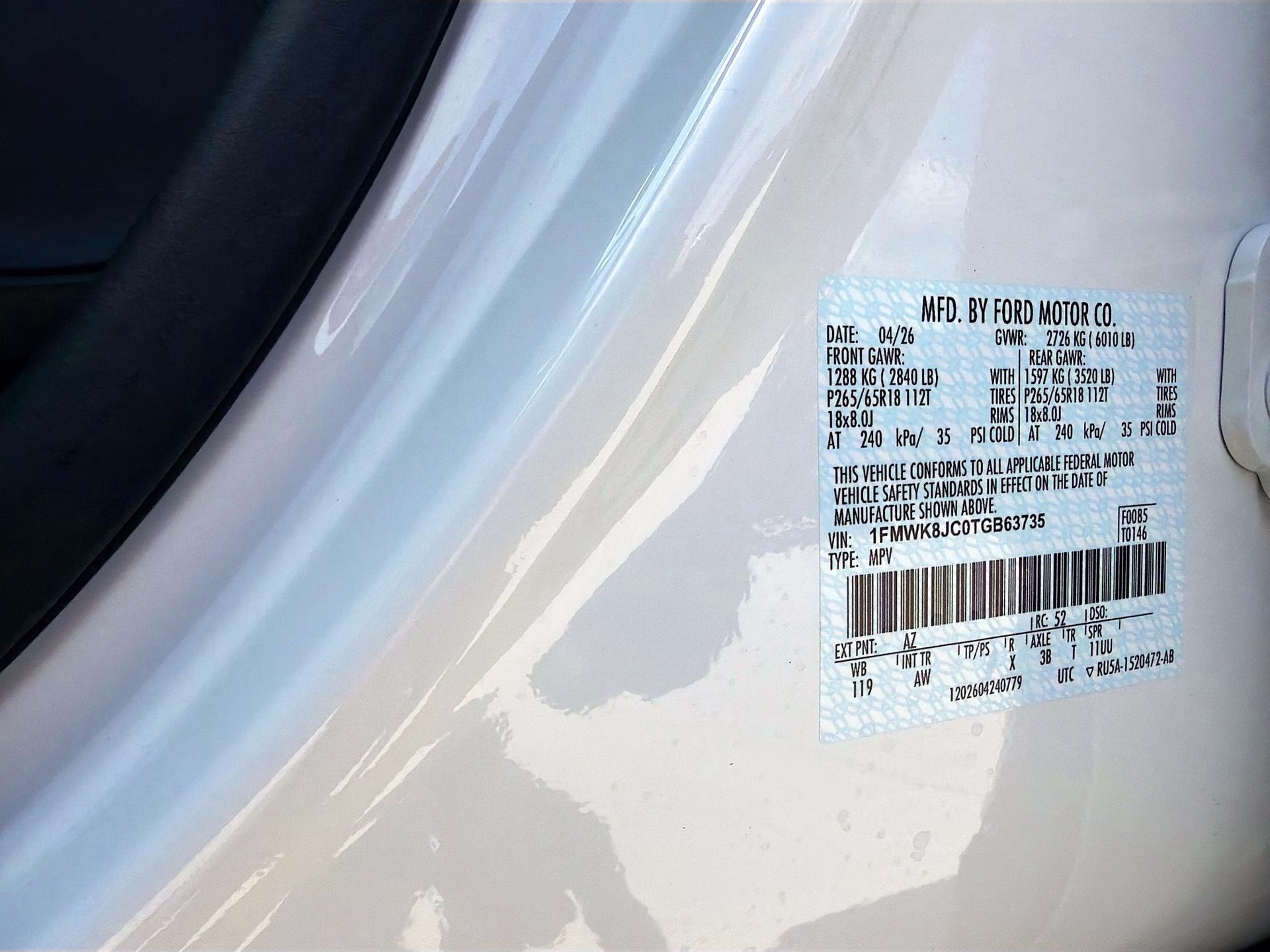 2026 Star White Metallic Tri-Coat Ford Explorer Tremor 4X4 SUV