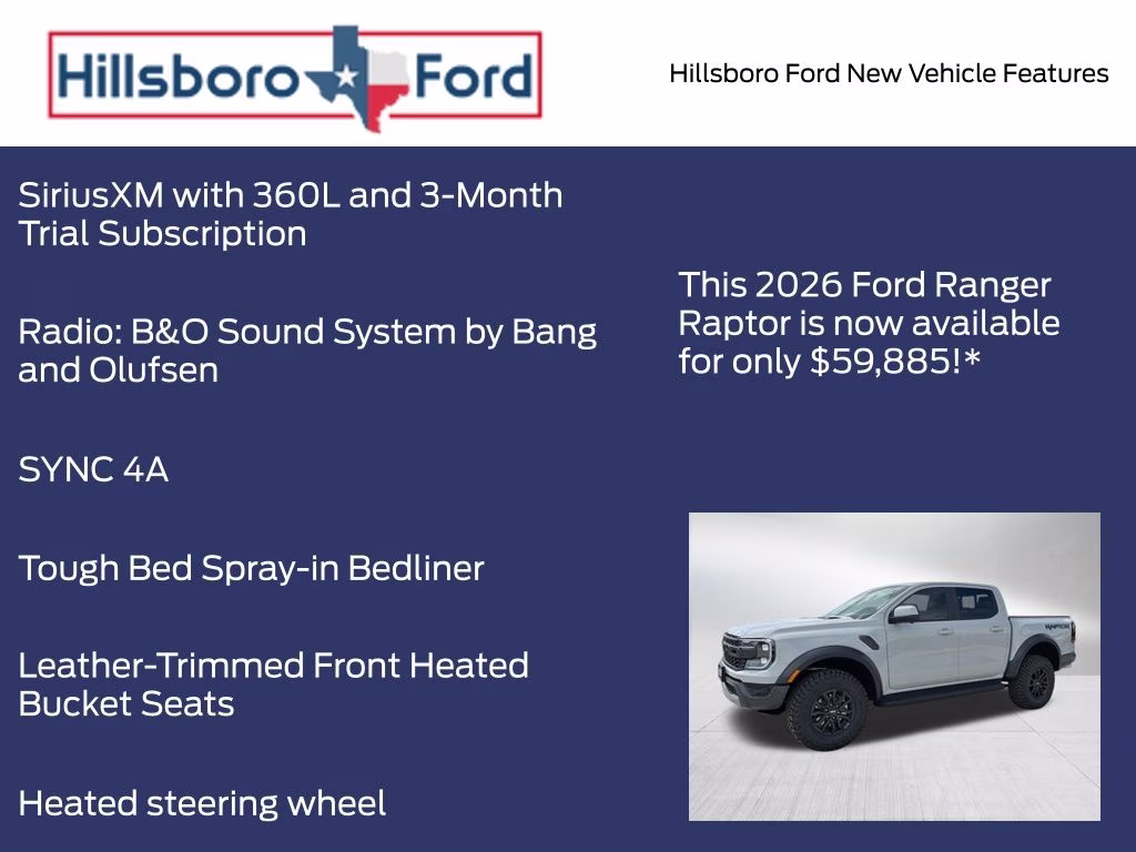 2026 Avalanche Ford Ranger Raptor 4X4 Truck