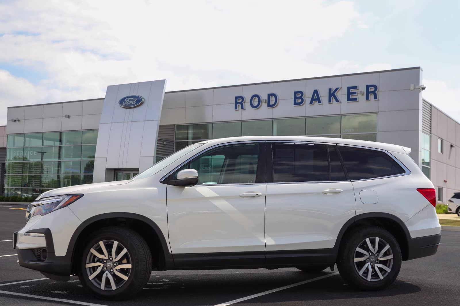 2019 White Diamond Pearl Honda Pilot EX-L w/Navi w/RES AWD SUV