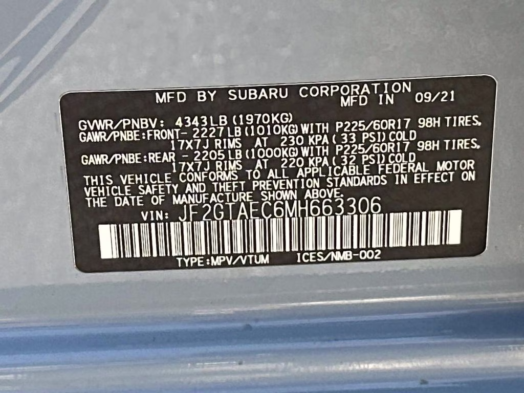 2021 Cool Gray Khaki Subaru Crosstrek Premium AWD SUV
