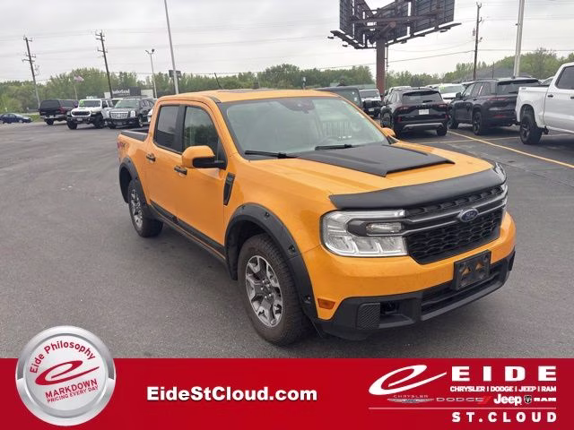 2022 Orange Ford Maverick Lariat AWD Truck