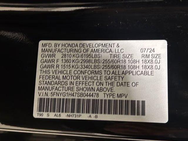 2025 Crystal Black Pearl Honda Pilot EX-L AWD SUV