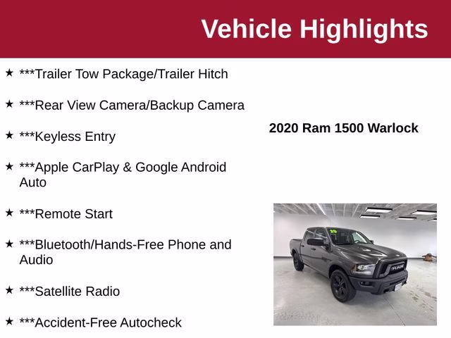 2020 Granite Crystal Metallic Clearcoat Ram 1500 Warlock 4X4 Truck