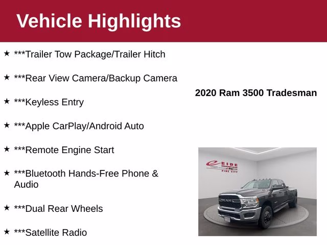2020 Granite Crystal Metallic Clearcoat Ram 3500 Tradesman 4X4 Truck