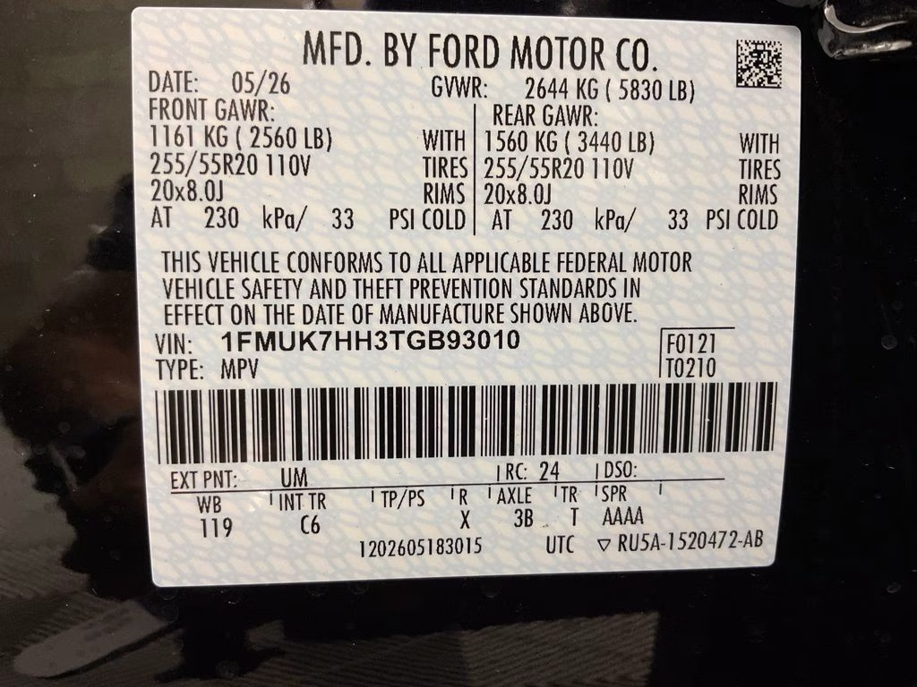 2026 Black Metallic Ford Explorer Platinum RWD SUV