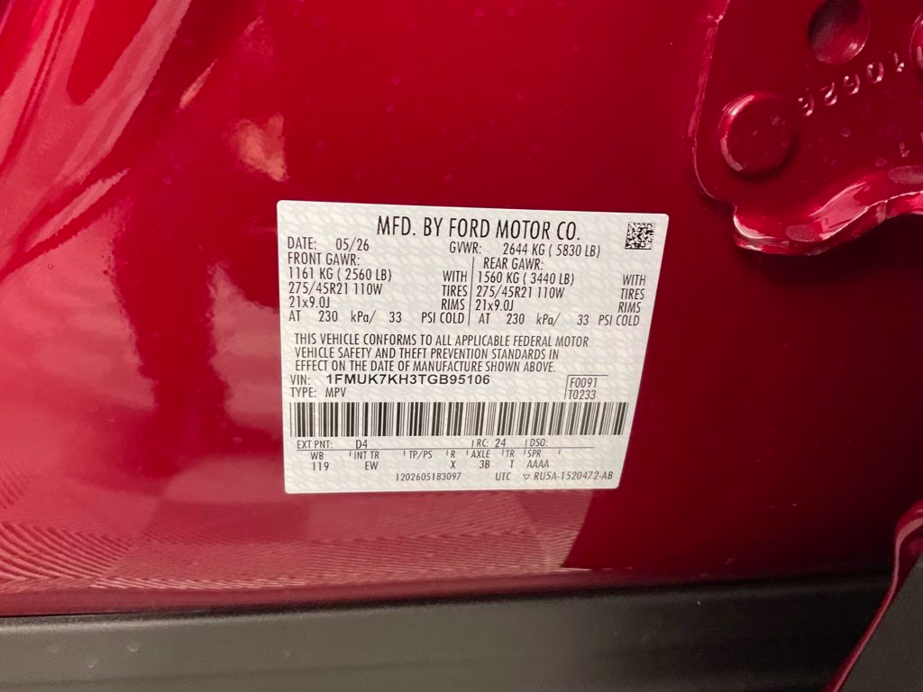 2026 Red Metallic Ford Explorer ST-Line RWD SUV