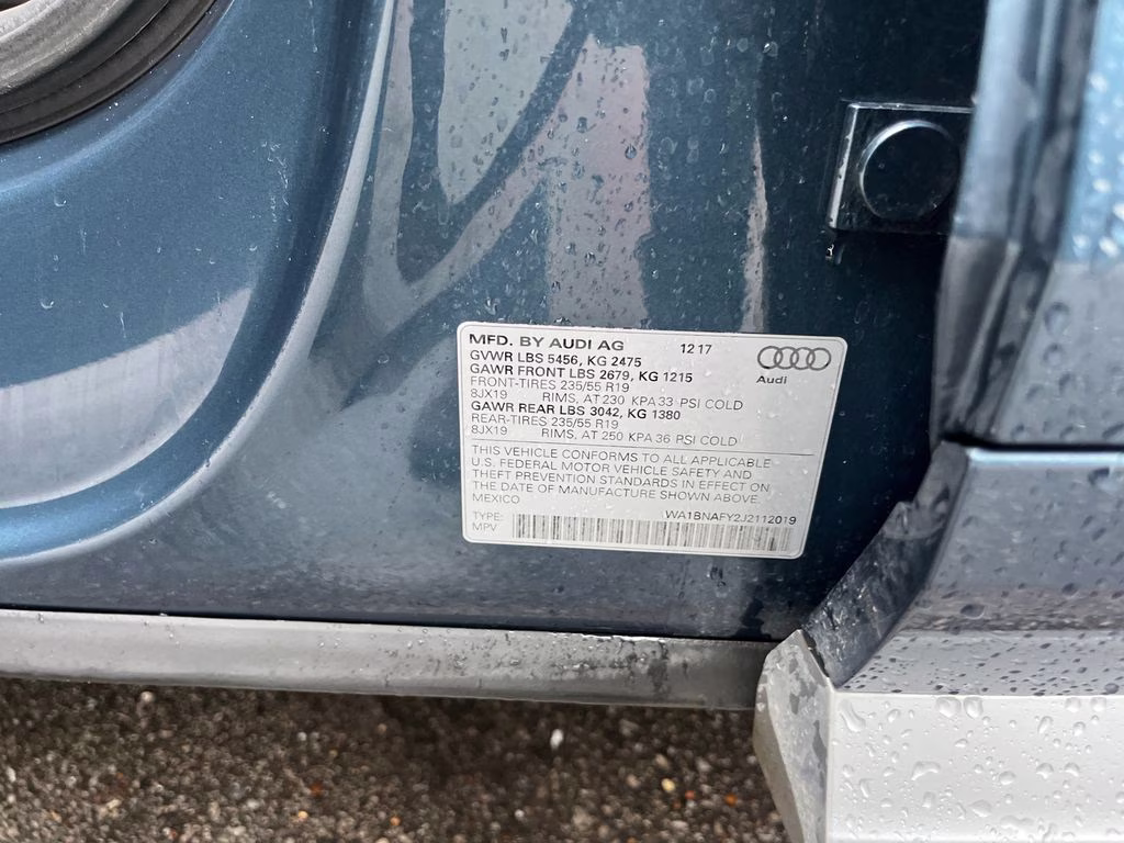 2018 Blue Metallic Audi Q5 2.0T Premium Plus AWD SUV