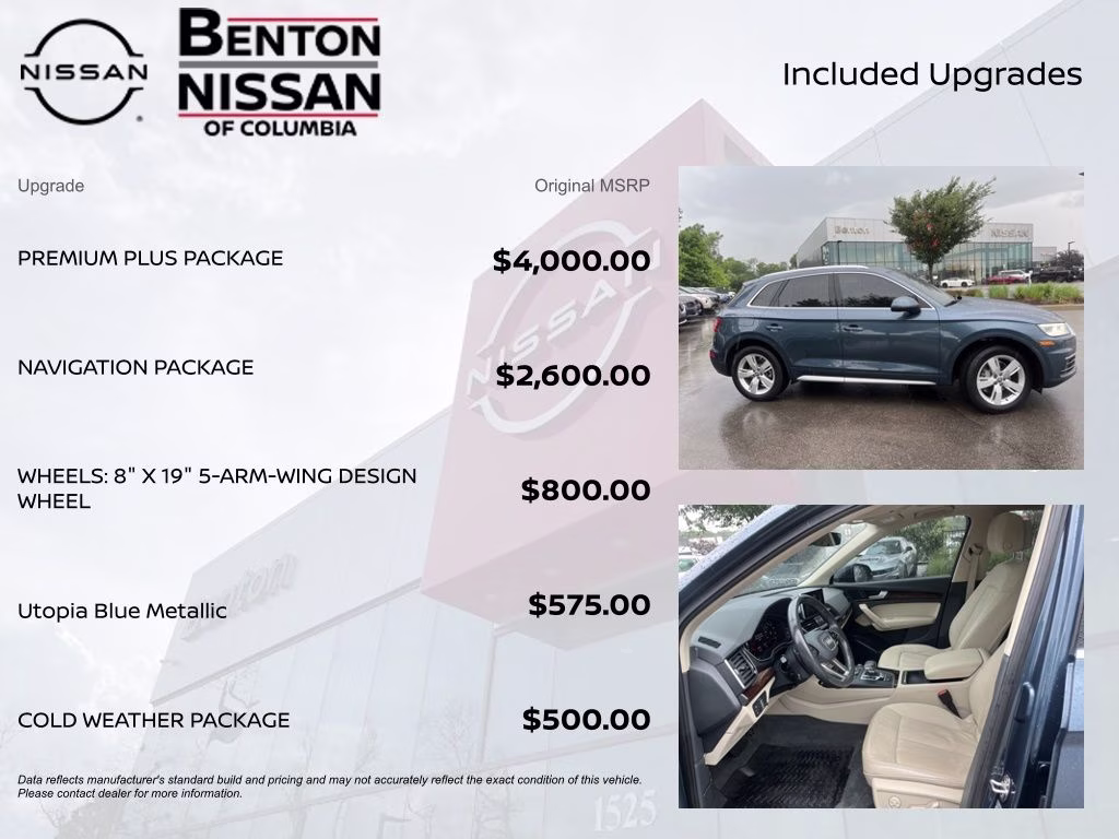 2018 Blue Metallic Audi Q5 2.0T Premium Plus AWD SUV