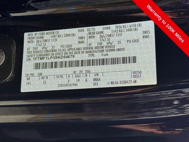 2025 Black Metallic Ford F-150 XL 4X4 Truck