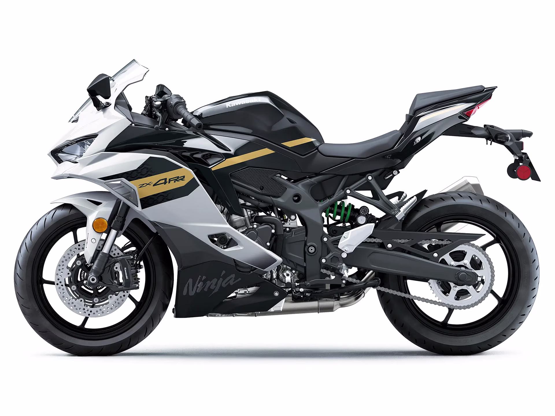 2026 Pearl Robotic White / Metallic Spark Black Kawasaki Ninja ZX-4RR ABS Motorcycle
