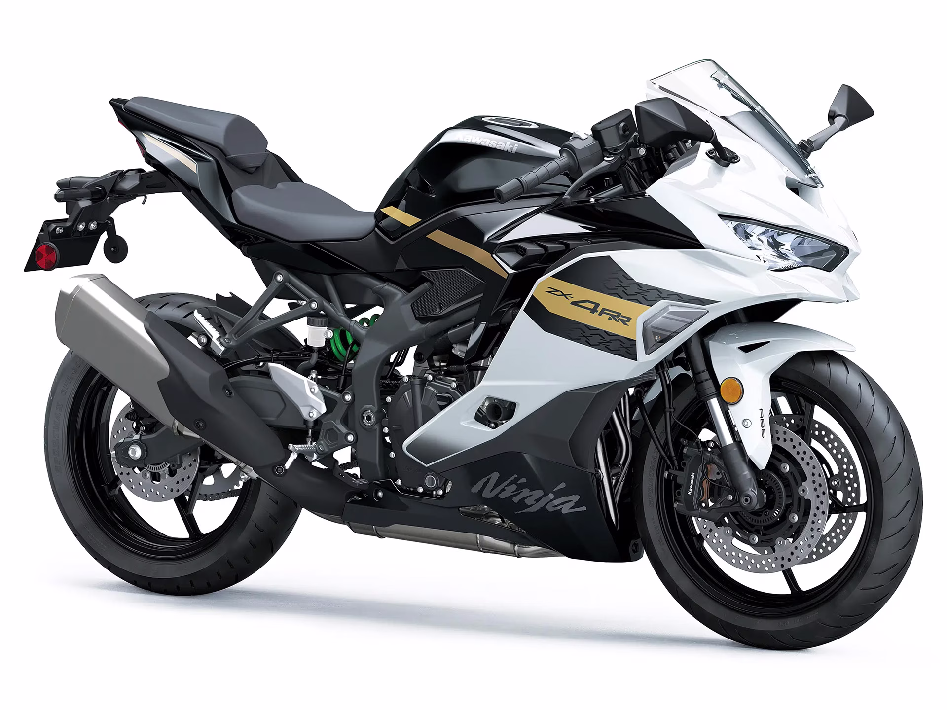 2026 Pearl Robotic White / Metallic Spark Black Kawasaki Ninja ZX-4RR ABS Motorcycle