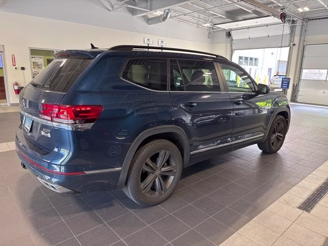 2021 Blue Volkswagen Atlas 3.6L V6 SE w/Technology R-Line AWD SUV