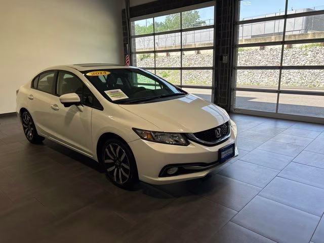 2014 White Orchid Pearl Honda Civic EX-L FWD Sedan