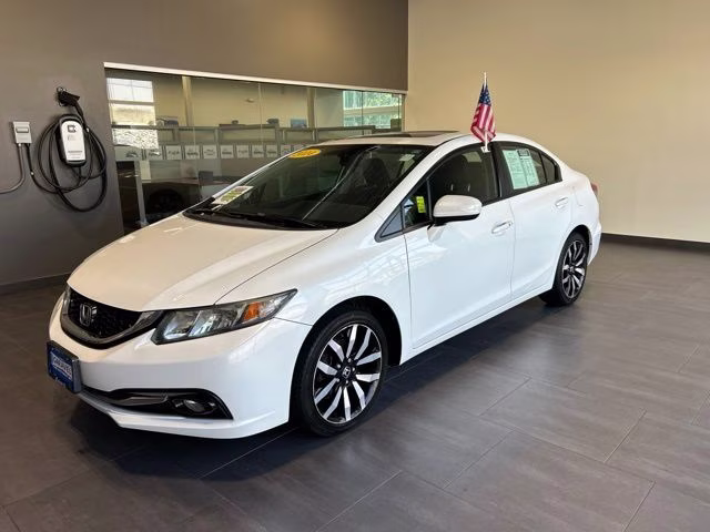 2014 White Orchid Pearl Honda Civic EX-L FWD Sedan