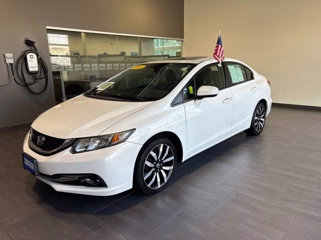 2014 White Orchid Pearl Honda Civic EX-L FWD Sedan