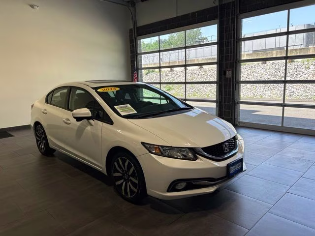 2014 White Orchid Pearl Honda Civic EX-L FWD Sedan