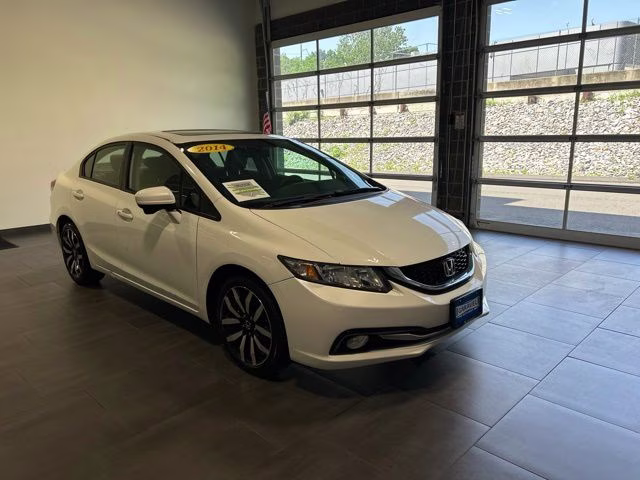 2014 White Orchid Pearl Honda Civic EX-L FWD Sedan