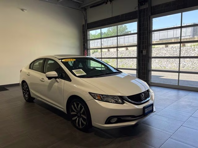 2014 White Orchid Pearl Honda Civic EX-L FWD Sedan