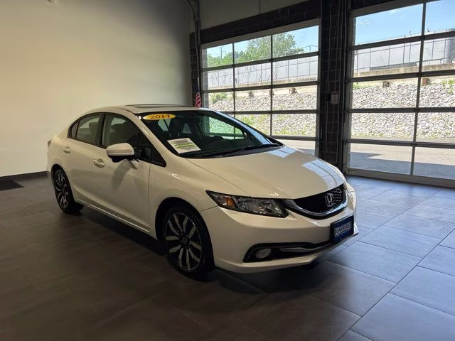 2014 White Orchid Pearl Honda Civic EX-L FWD Sedan