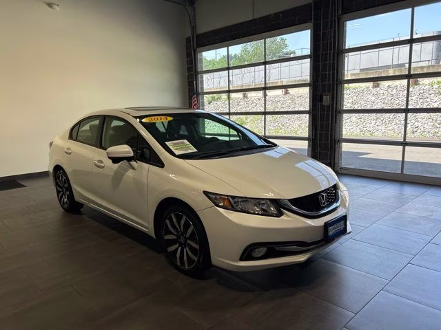 2014 White Orchid Pearl Honda Civic EX-L FWD Sedan