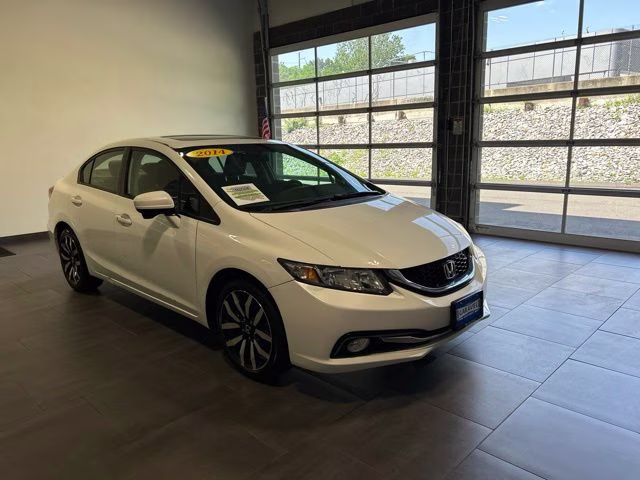 2014 White Orchid Pearl Honda Civic EX-L FWD Sedan