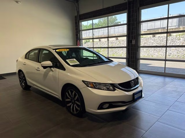 2014 White Orchid Pearl Honda Civic EX-L FWD Sedan