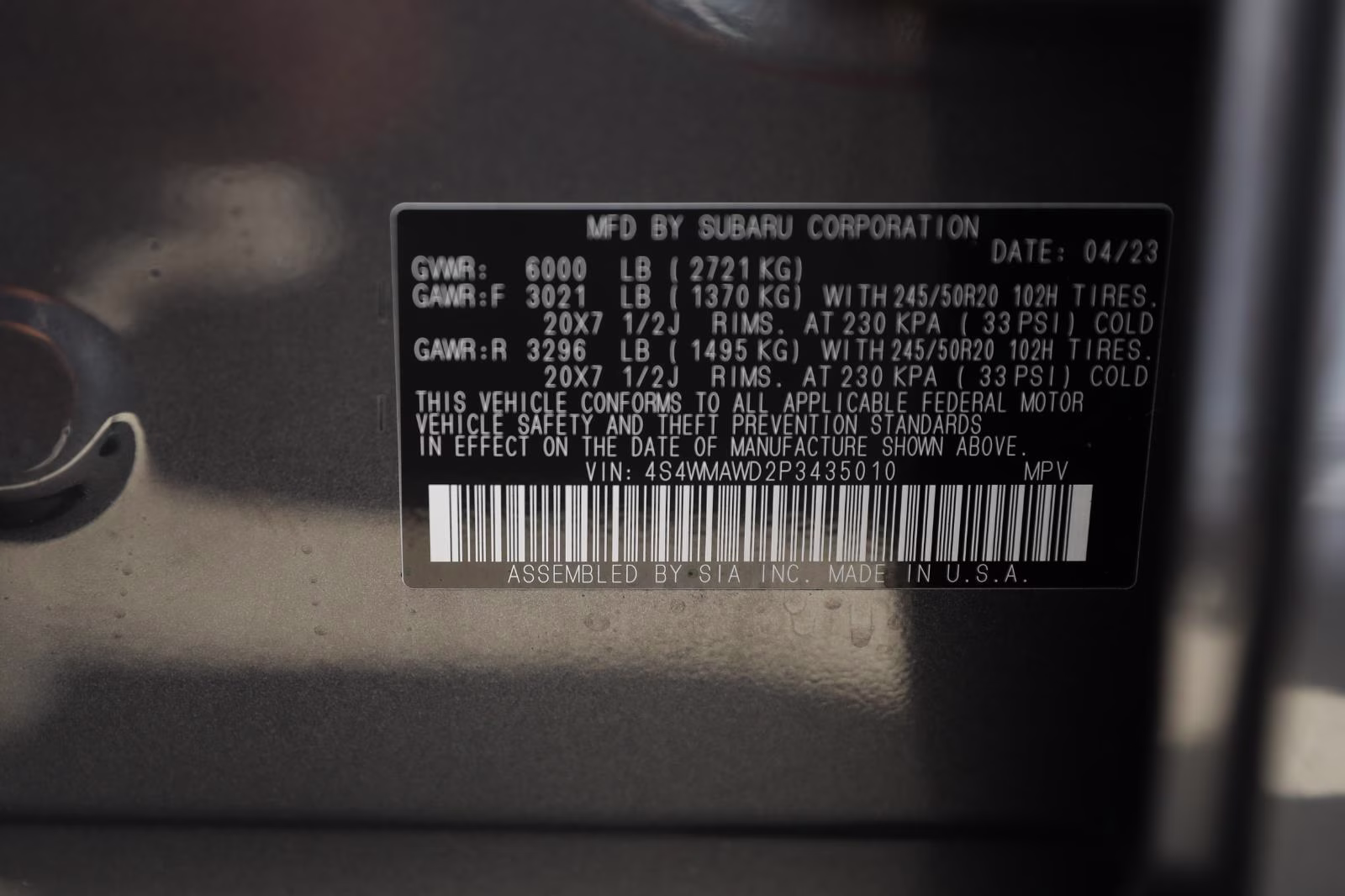 2023 Magnetite Gray Metallic Subaru Ascent Touring AWD SUV