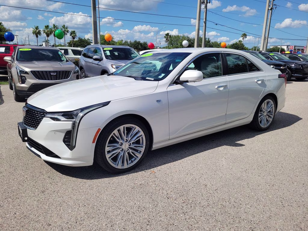 2024 Crystal White Tricoat Cadillac CT4 Premium Luxury RWD Sedan