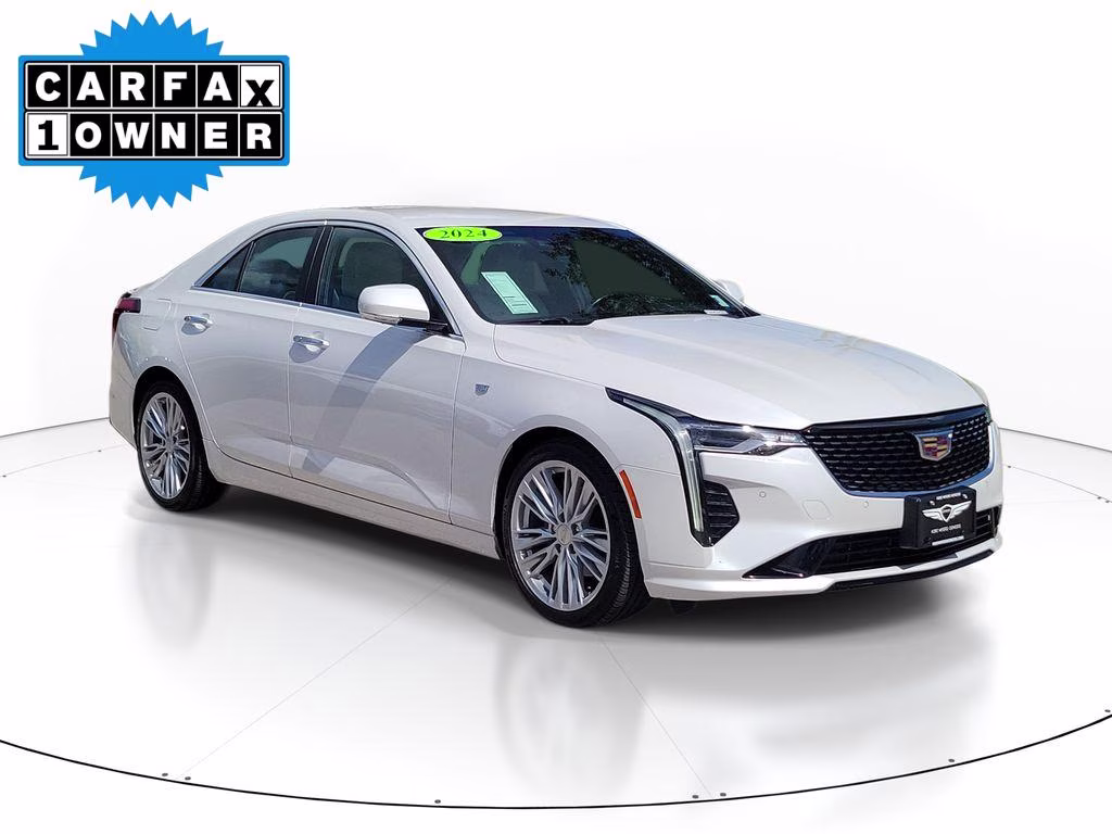 2024 Crystal White Tricoat Cadillac CT4 Premium Luxury RWD Sedan