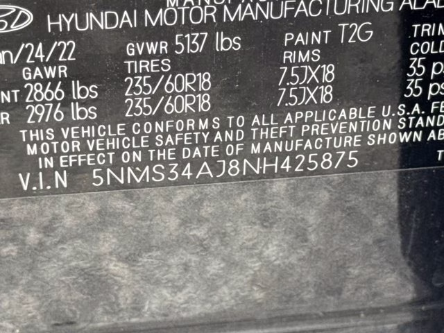 2022 Portofino Gray Hyundai Santa Fe SEL FWD SUV