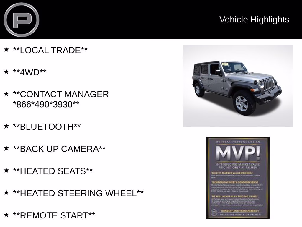 2019 Billet Silver Metallic Clearcoat Jeep Wrangler Unlimited Sport S 4X4 SUV