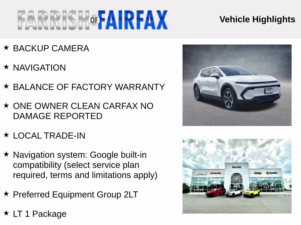 2026 Summit White Chevrolet Equinox EV LT FWD SUV