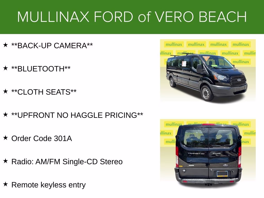 2018 Shadow Black Ford Transit-350 XL RWD Crossover