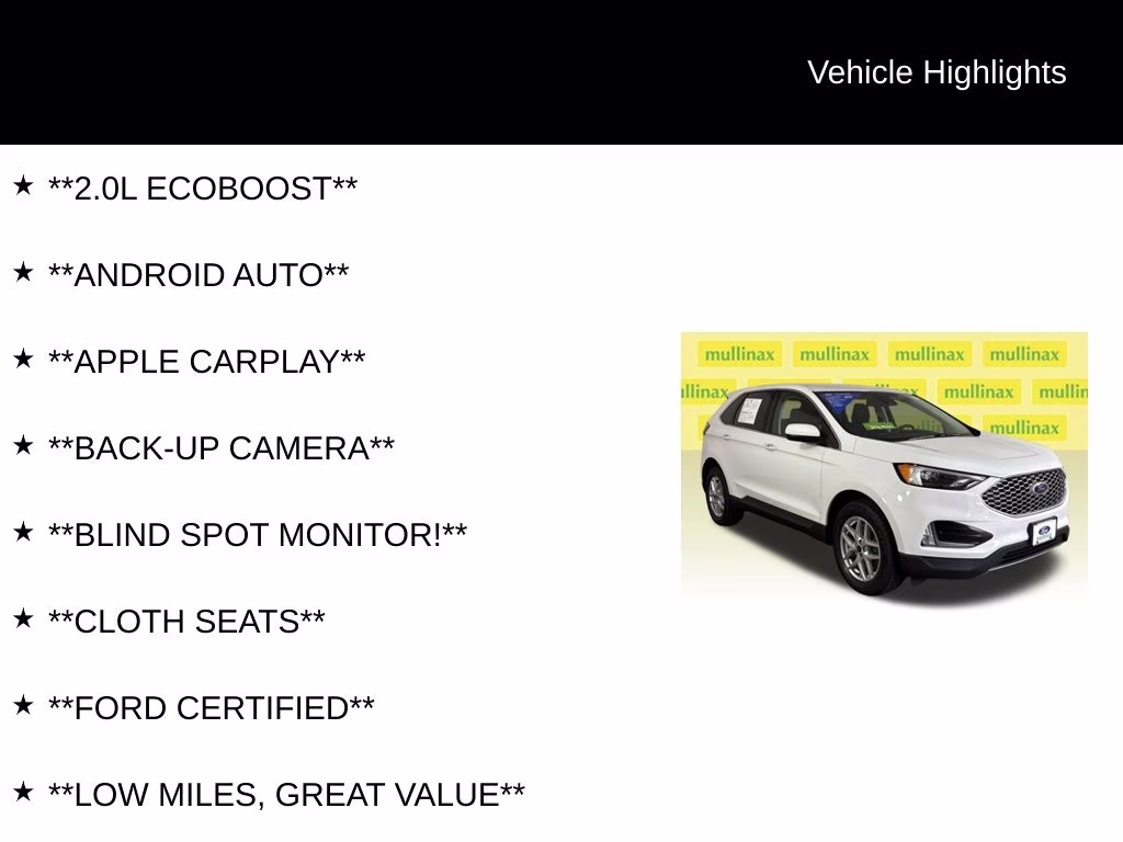 2023 Oxford White Ford Edge SEL AWD SUV