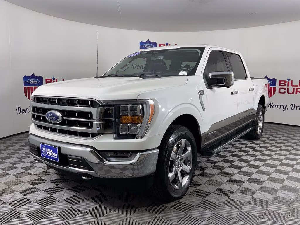 2021 Star White Metallic Tri-Coat Ford F-150 Lariat 4X4 Truck