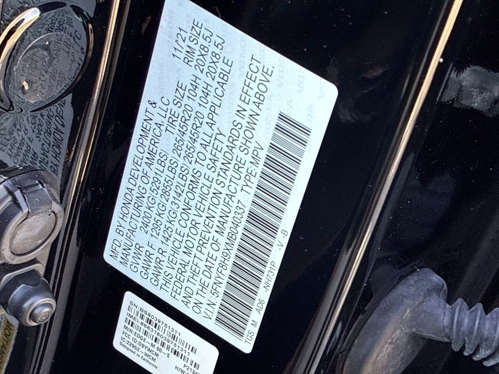 2021 Black Honda Passport Touring AWD SUV