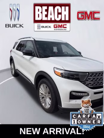 2022 White Metallic Ford Explorer Limited RWD SUV